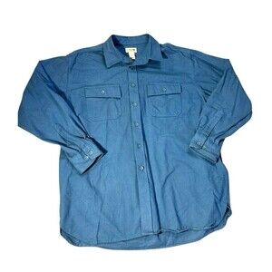 Men’s L.L. Bean XL flannel long sleeve shirt blue button up soft warm outdoors